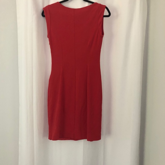 Mango Suit Dress, A-Symmetrical Neck, Sleeveless Bodycon Midi, Coral, XS - Picture 4 of 11